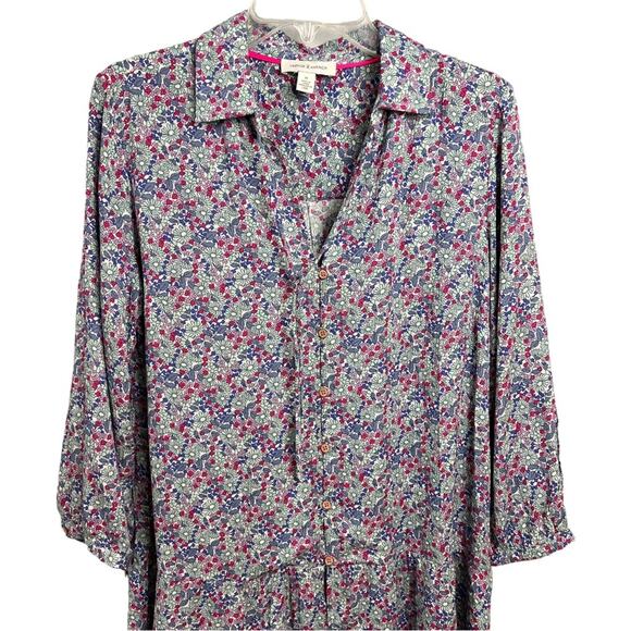 Vintage X America Elsie Women Medium Top Blouse Ditsy Floral Peplum Boho Spring - Picture 7 of 16